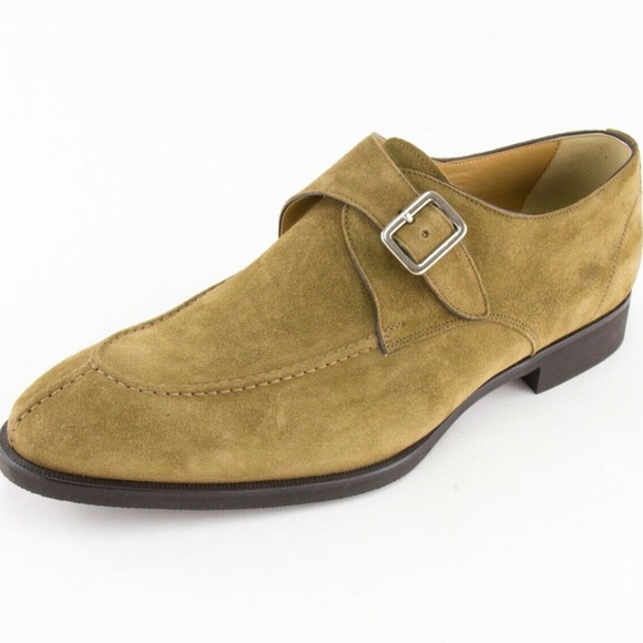 Di Bianco Monk Strap Velour Bog Dress Shoes SC542 SPQR Size 10 - Picture 1 of 12